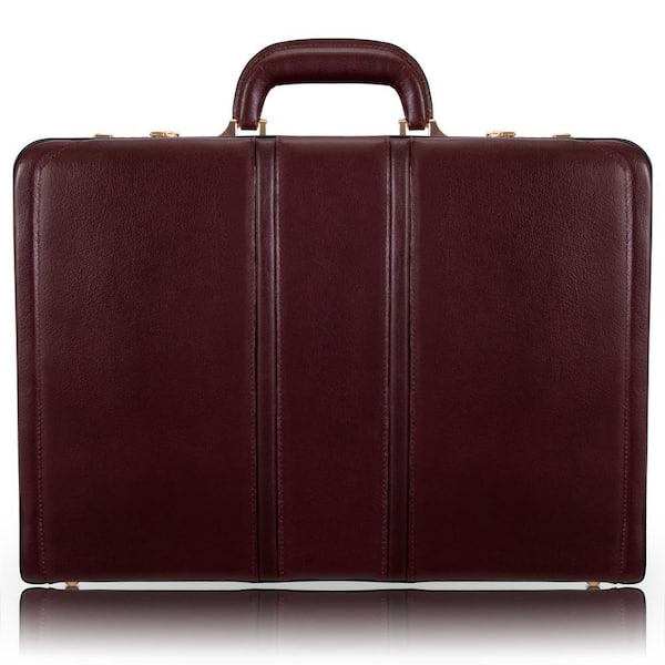 4.5 in. Coughlin Burgundy Top Grain Cowhide Leather Expandable Attached Briefcase