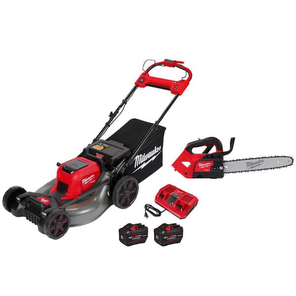 M18 FUEL 14 in. Top Handle 18V Lithium-Ion Brushless Cordless Battery Chainsaw & M18 FUEL 21 in. Dual Battery Mower Kit