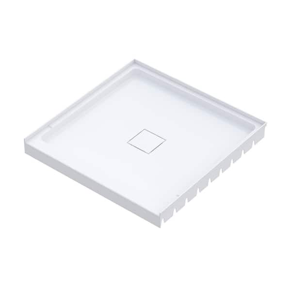 Marquette 36 x 36 Alcove Shower Pan Base with Center Drain in Glossy White