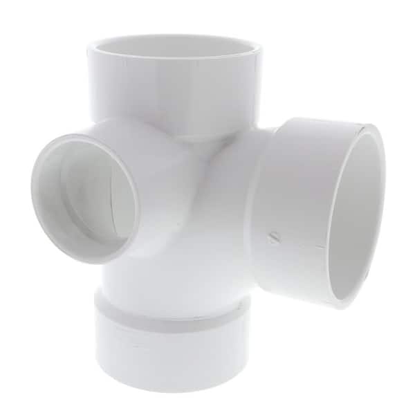 NIBCO 3 in. x 3 in. x 3 in. x 2 in. PVC All Hub Sanitary Tee