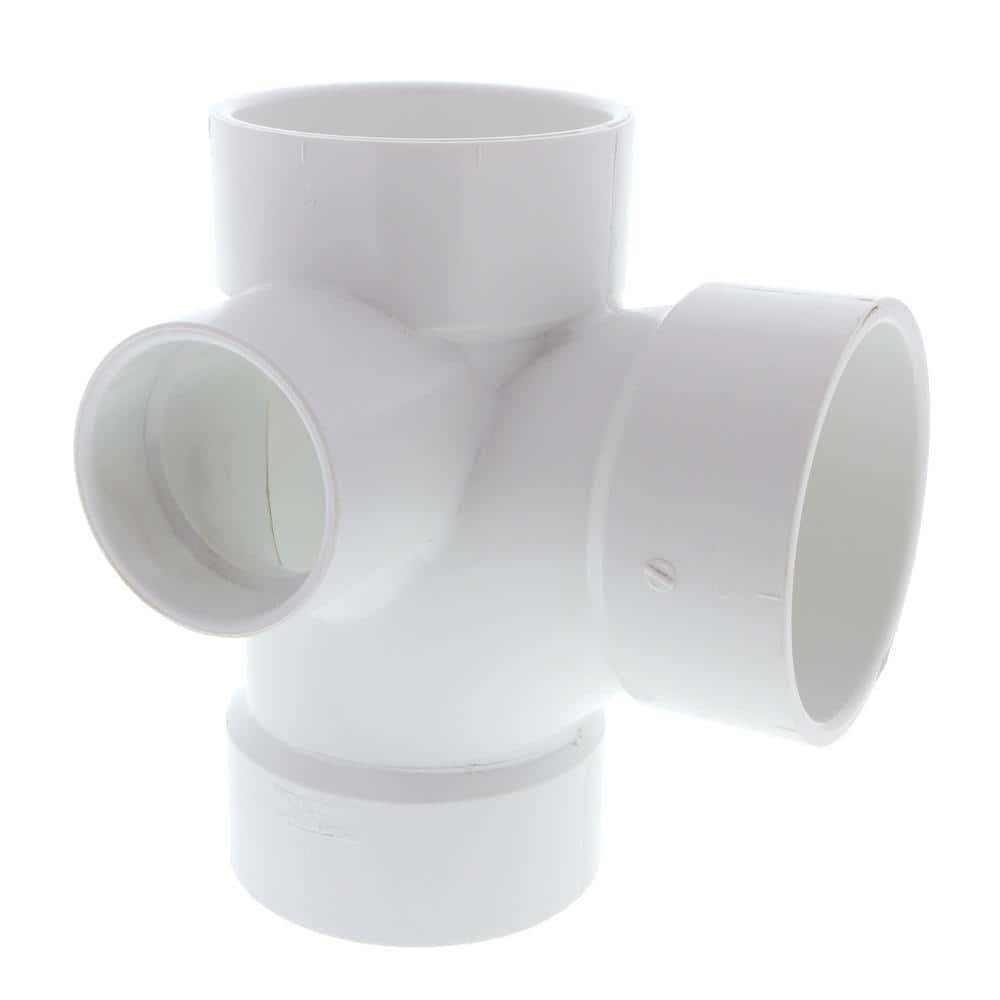 NIBCO 3 in. x 3 in. x 3 in. x 2 in. PVC All Hub Sanitary Tee ...