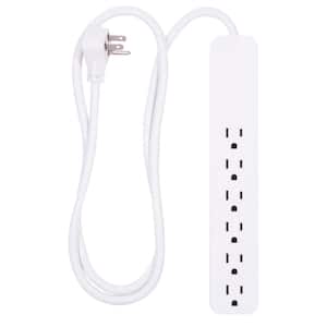 6-Outlet 840-Joules Surge Protector with 4 ft. Cord, White