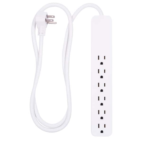 GE 6-Outlet 840-Joules Surge Protector with 4 ft. Cord, White