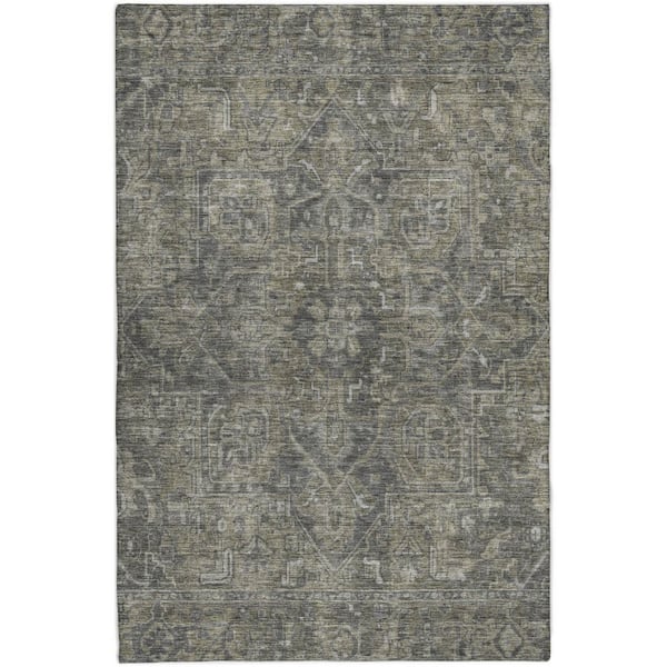 Dream Shag Premium Machine Washable Abstract ADS571 Mocha 9 ft. x 12 ft. Area Rug