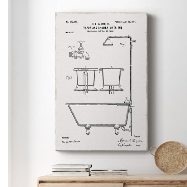 Vintage Bath II by Wexford Homes Unframed Giclee Home Art Print 18 in. x 12 in.