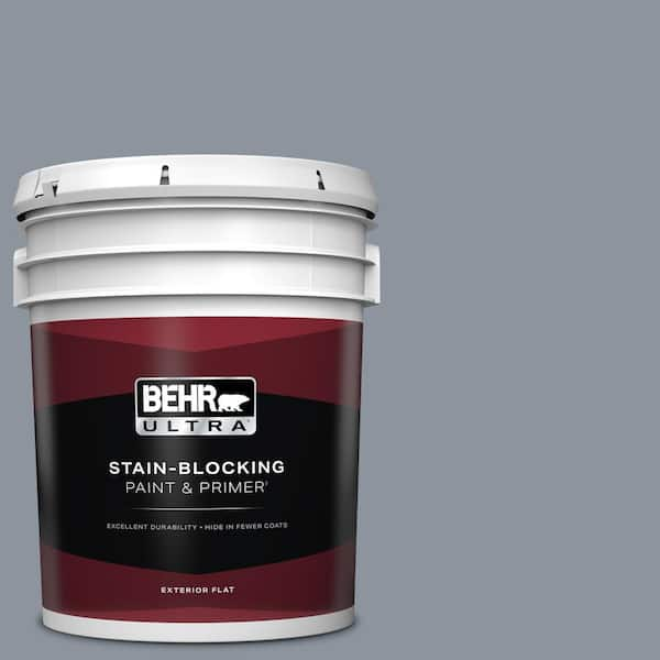 BEHR ULTRA 5 gal. #PPF-28 Blue Dusk Flat Exterior Paint & Primer