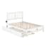 AFI Tahoe Queen Bed with Footboard and Twin Extra Long Trundle in White ...