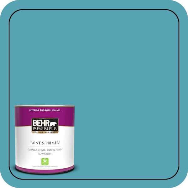 BEHR PREMIUM PLUS 1 qt. #M470-5 Explorer Blue Eggshell Enamel Low Odor Interior Paint & Primer