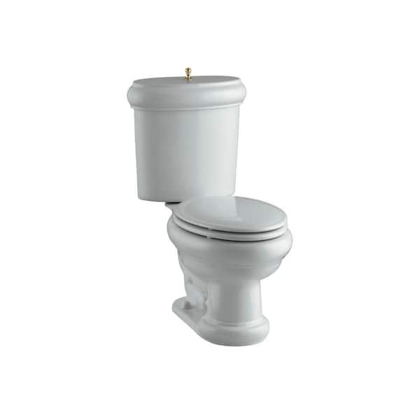 KOHLER Revival 2-piece 1.6 GPF Elongated Toilet with Seat in Ice Grey