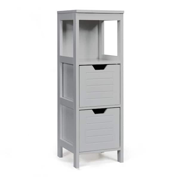 Volenca 12 in. W x 12 in. D x 35 in. H Gray Multifunction Linen Cabinet ...