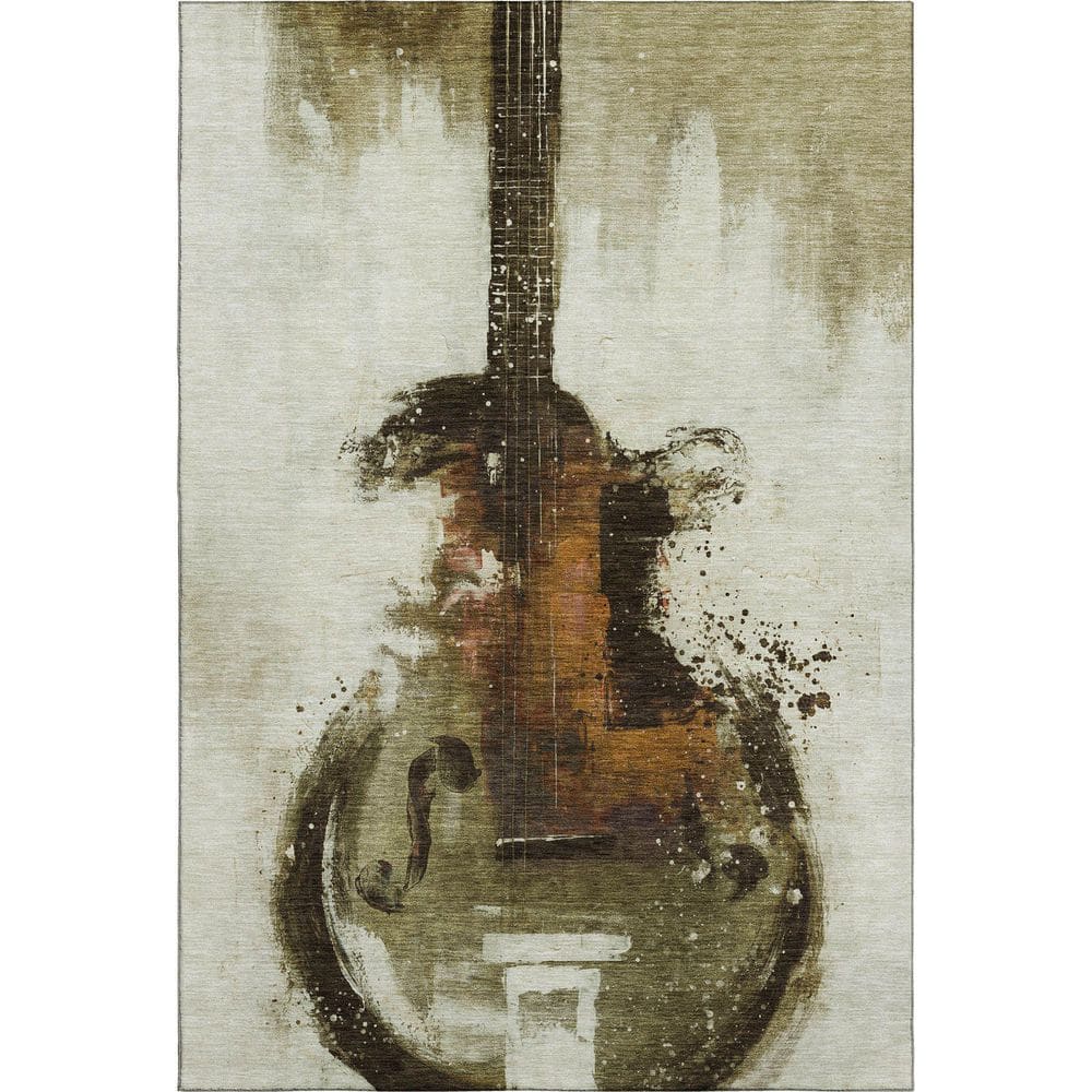 Mayfield Premium Machine Washable Abstract AMF2091 Brown 9 ft. x 12 ft. Area Rug price history on PriceWatchPro