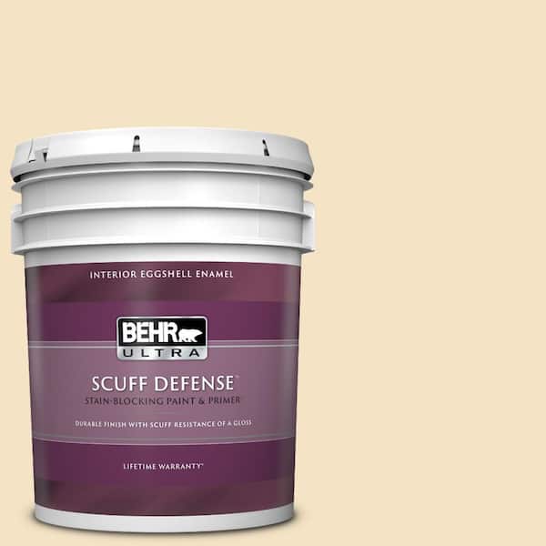 BEHR ULTRA 5 gal. #PPU6-10 Cream Puff Extra Durable Eggshell Enamel Interior Paint & Primer