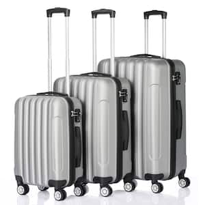 Nested Hardside Luggage Set in Silver Gray, 3-Piece - TSA Compliant