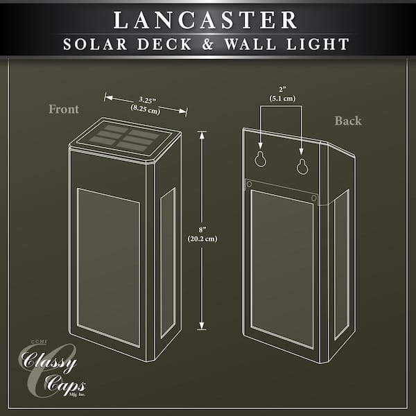 Classy Caps 3-in H White Solar Dark Sky LED Outdoor Wall Light Classy Caps 3-in H White Solar Dark Sky LED Outdoor Wall Light