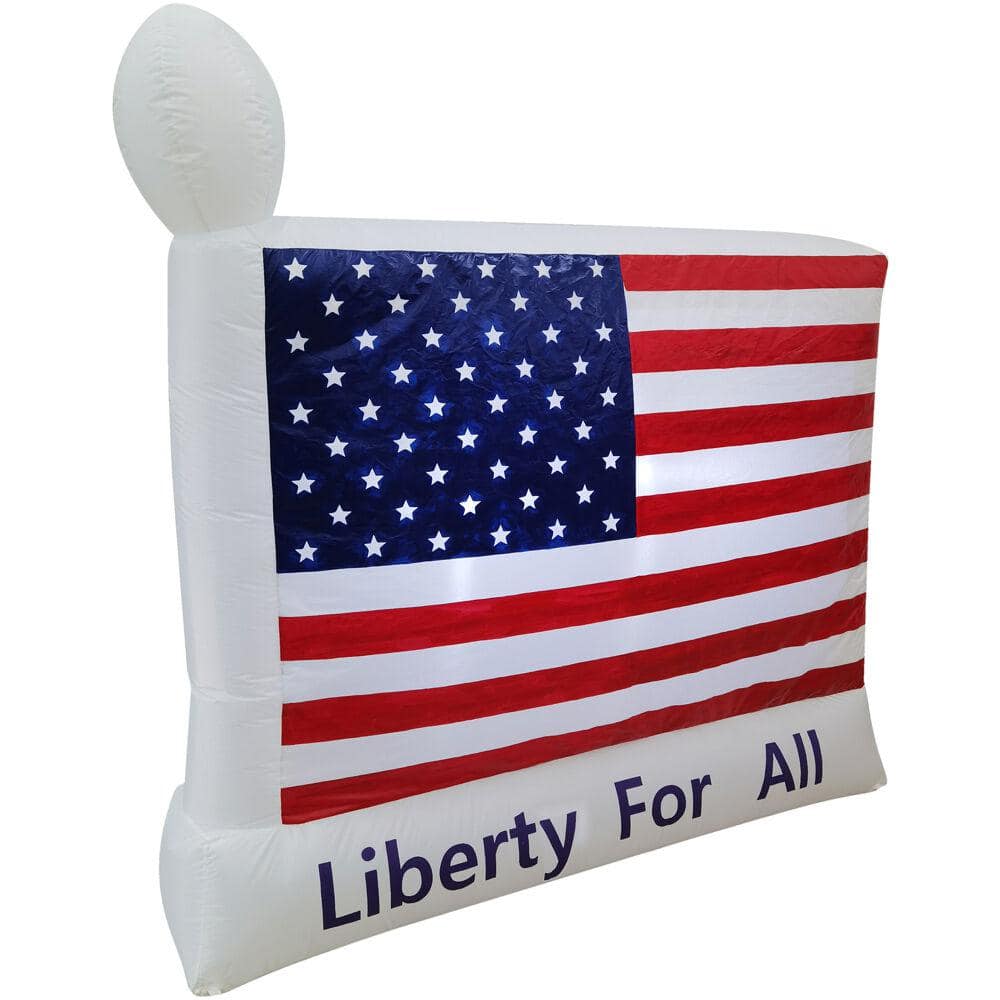 6 ft Wide Pre-lit Patriotic American Flag Inflatable