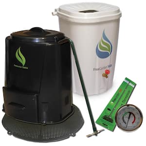 Rain Barrel Compost Bin with Base and Accessories Combo