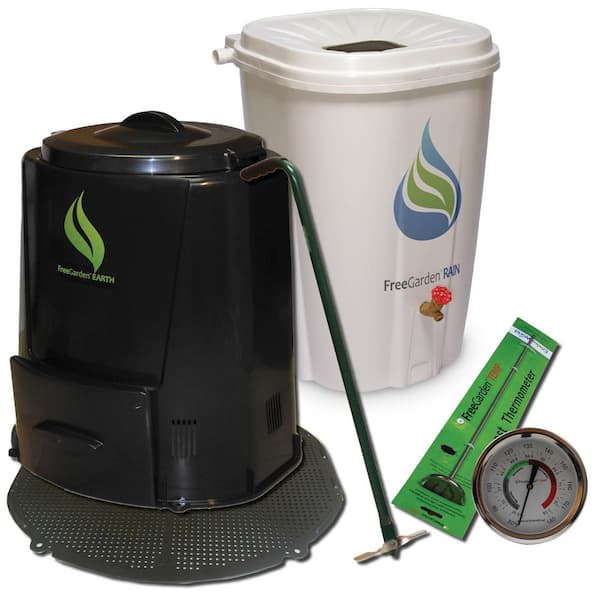 Enviro World Rain Barrel Compost Bin with Base and Accessories Combo