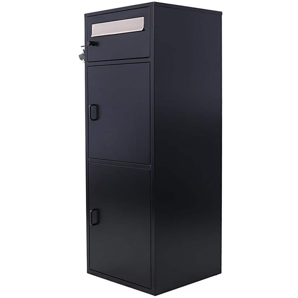 Large Steel Floor Parcel Package Drop for Outdoor Porch, Letterbox Drop Mailbox with Locking & Multi Compartments, Black price history on PriceWatchPro