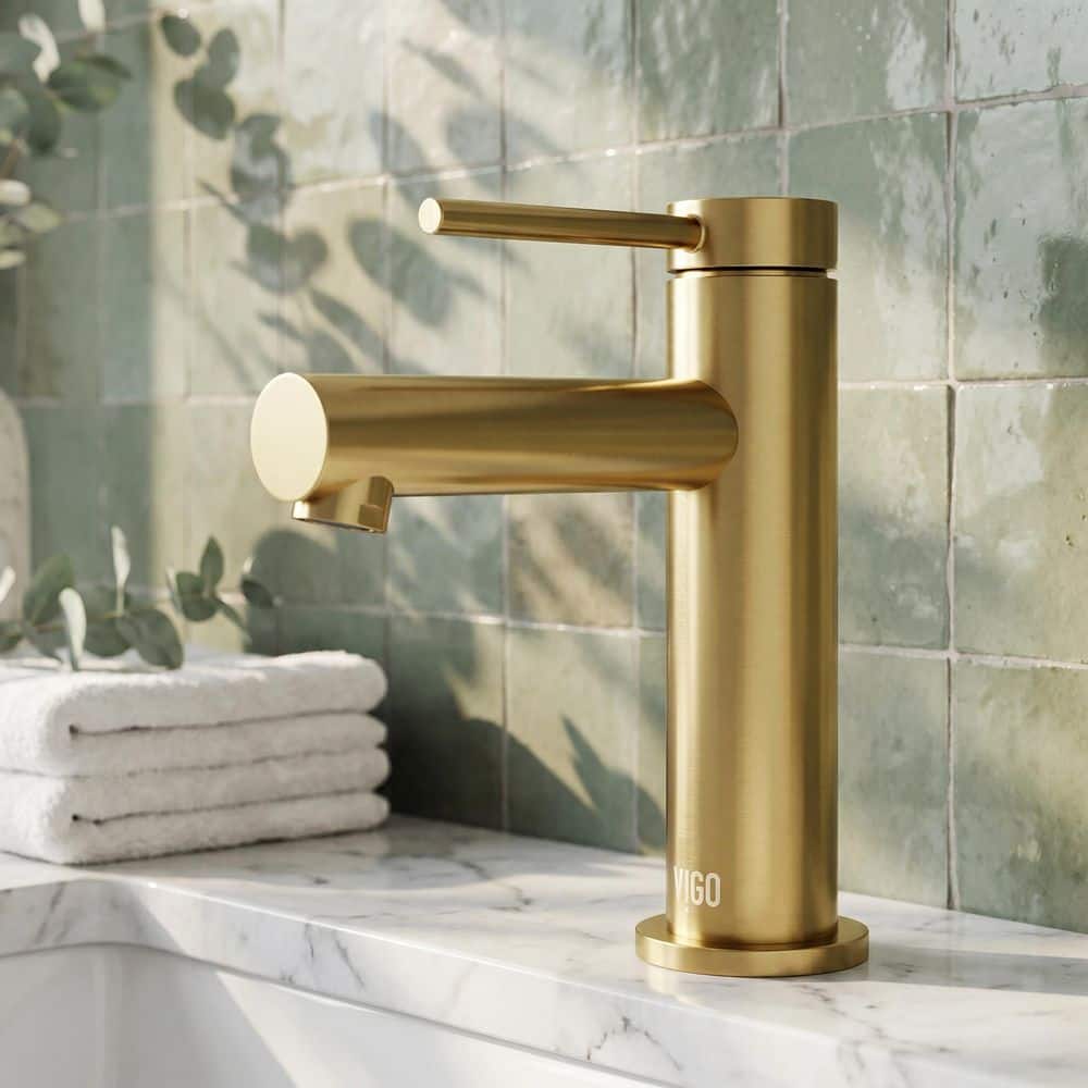 VIGO Jewel 6 in. Single-Hole Single Handle Bathroom Faucet in