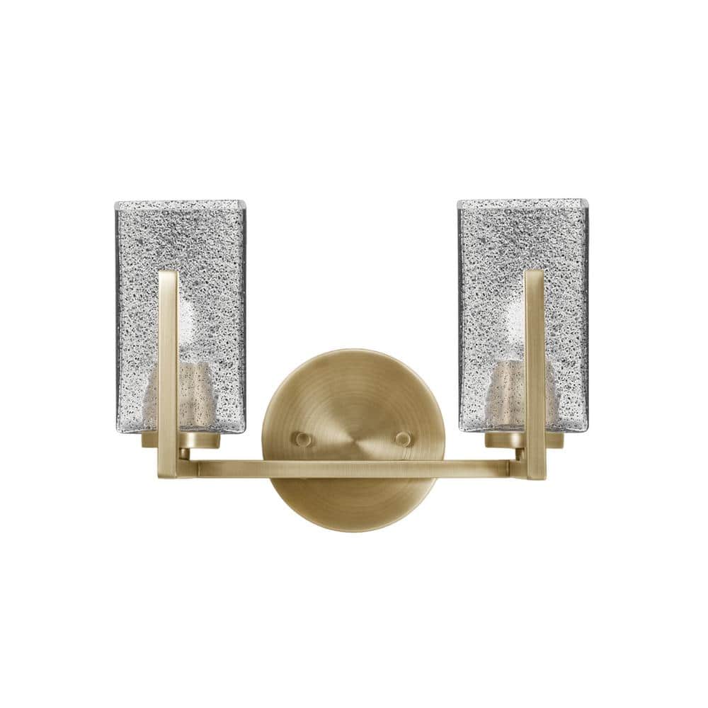 Cottonwood 12.5 in. 2-Light Vanity Light New Age Brass with 3.5 in. Square 