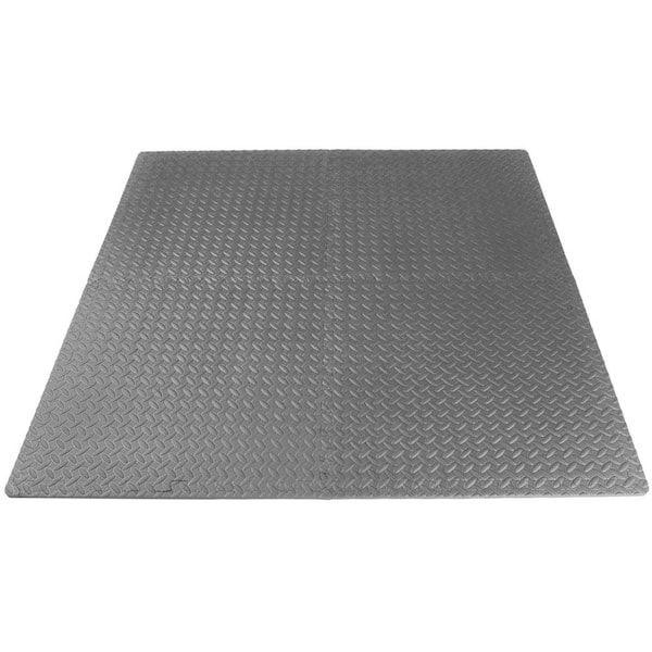 Anti-Fatigue Gray Floor Mats, 4 Count
