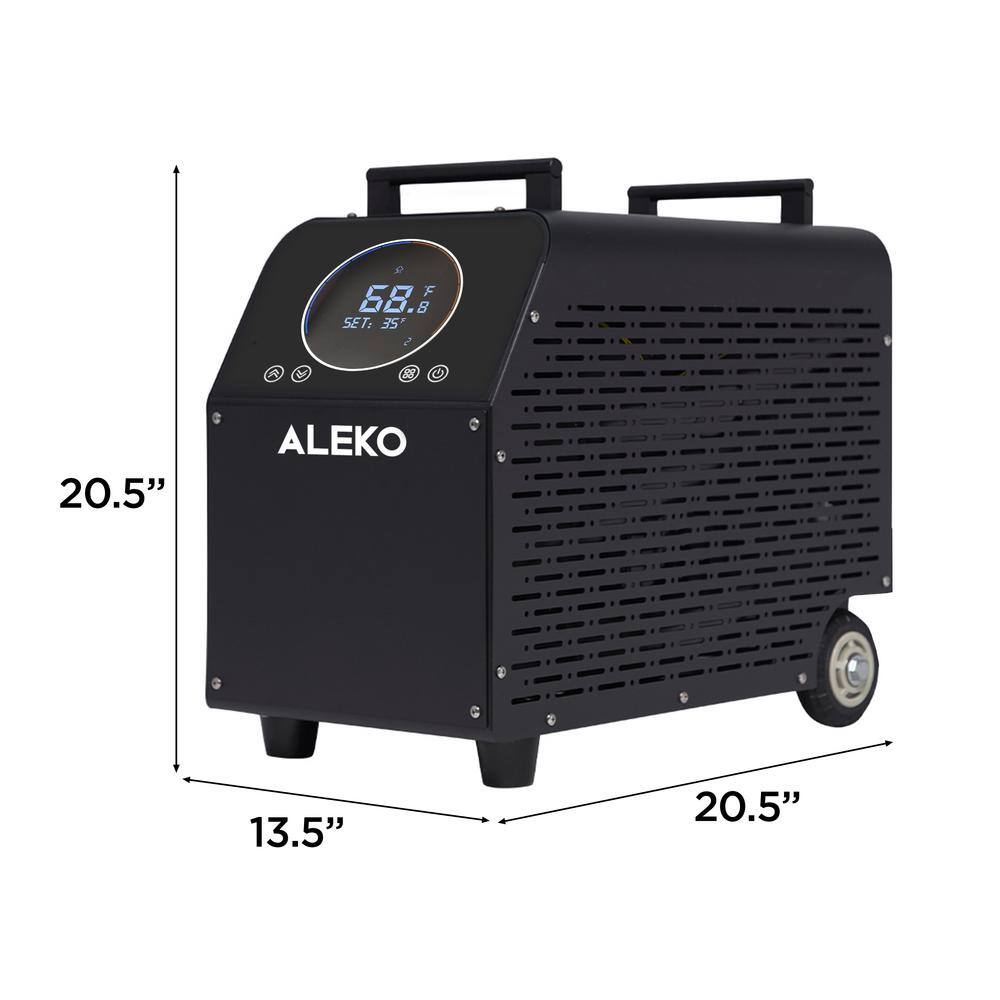 ALEKO Black Electric Cold Plunge Tub with Wi-Fi Control