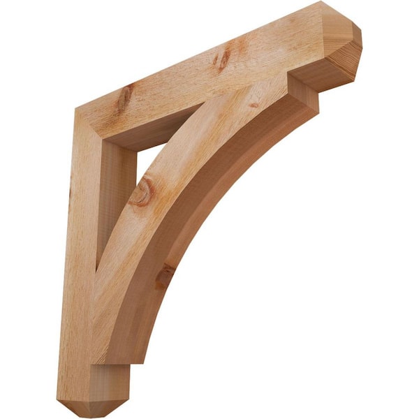 Ekena Millwork 4 in. x 26 in. x 26 in. Western Red Cedar Thorton Craftsman Rough Sawn Bracket