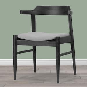 Atlas Retro Modern Black Wood Chair with Curved Back (Set of 2)
