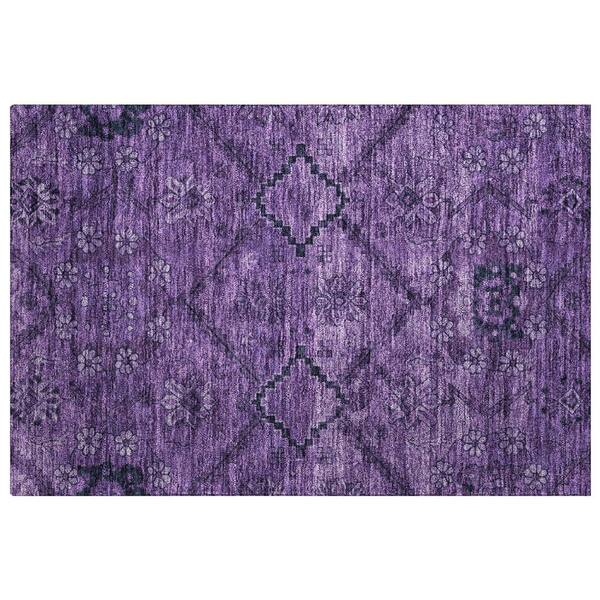 Dream Shag Premium Machine Washable Abstract ADS842 Eggplant 2 ft. x 3 ft. Accent Rug