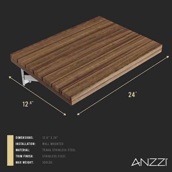 Goreme Wall Mounted Teak Shower Seat Goreme Wall Mounted Teak Shower Seat