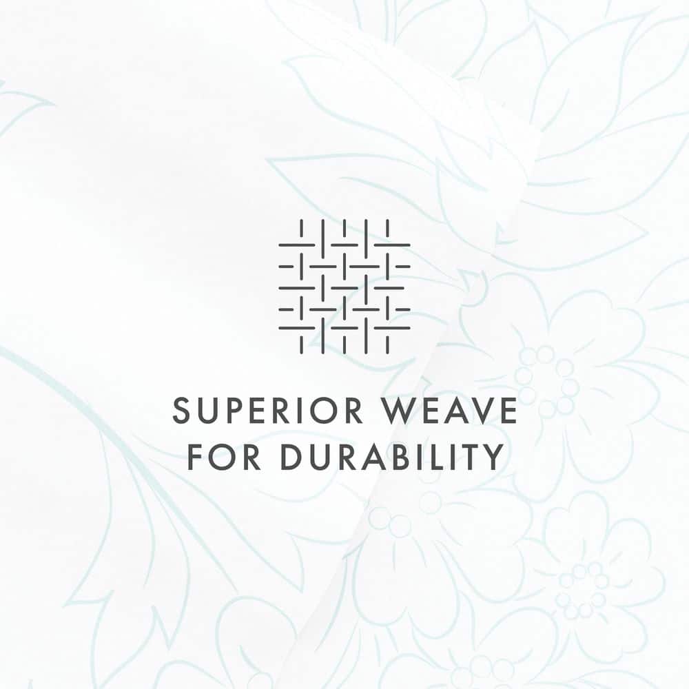 Aqua Floral Twin Cotton Polyester Microfiber Sheet Set