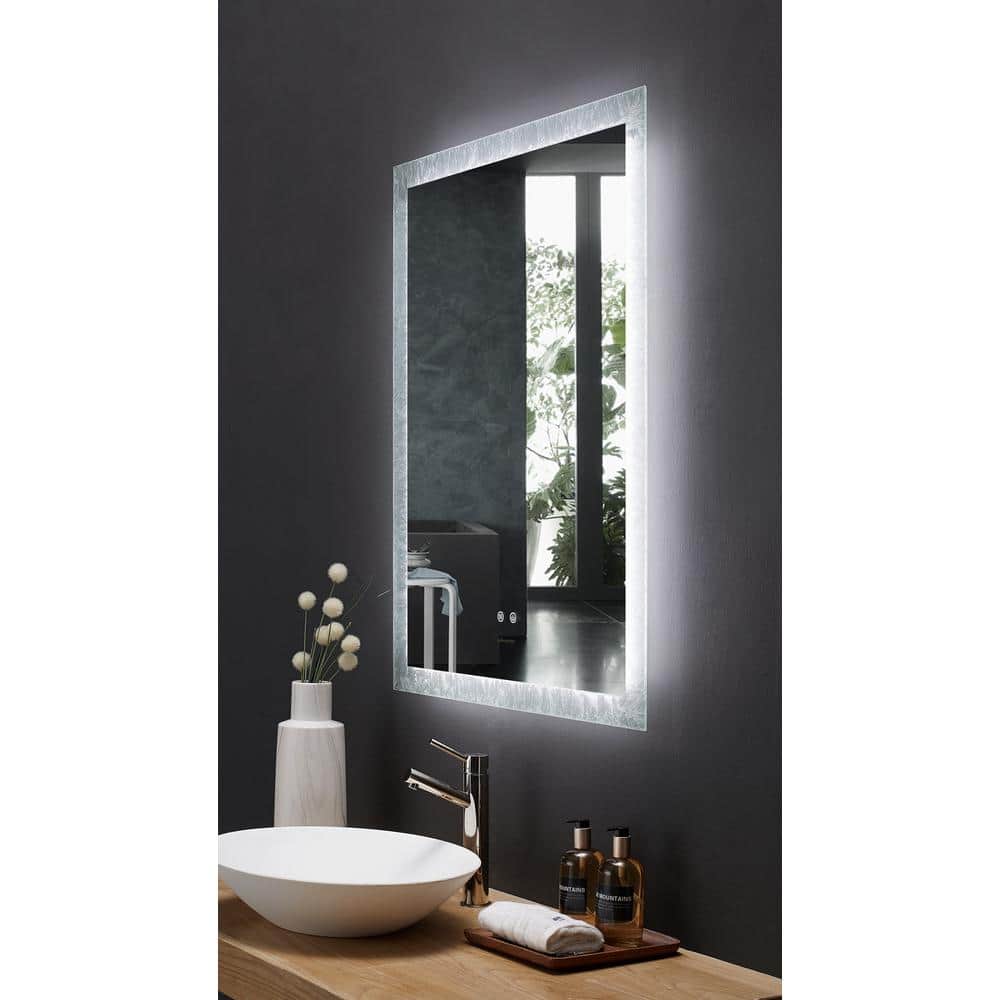 Elegance Frameless LED Vanity Mirror 24" x 40" with Dimmer and Defogger