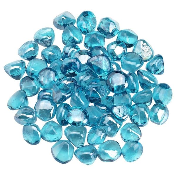 American Fire Glass Powder Blue Luster Zircon Fire Glass 10 lbs. Bag