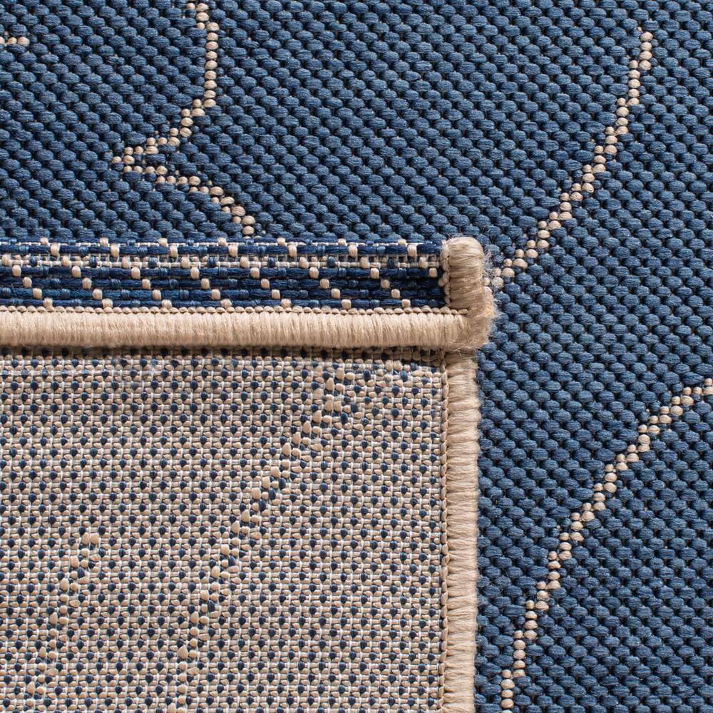 Beige and Blue Floral Synthetic 5' x 7' Area Rug