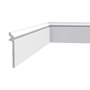 7/8 in. D x 5-3/8 in. W x 78-3/4 in. L Primed White High Impact Polystyrene Baseboard Moulding (2-Pack)