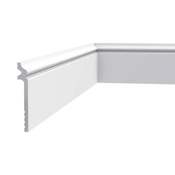 ORAC DECOR 7/8 in. D x 5-3/8 in. W x 78-3/4 in. L Primed White High Impact Polystyrene Baseboard Moulding (2-Pack)