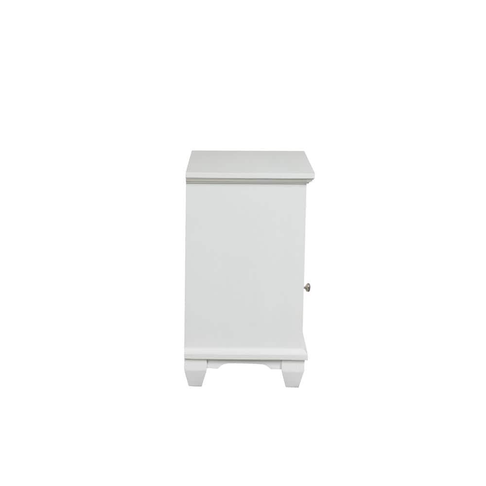 Jamestown White Brushed Acacia Wood Traditional Nightstand