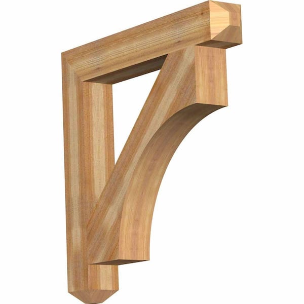 Ekena Millwork 6 in. x 42 in. x 42 in. Western Red Cedar Westlake Craftsman Rough Sawn Bracket