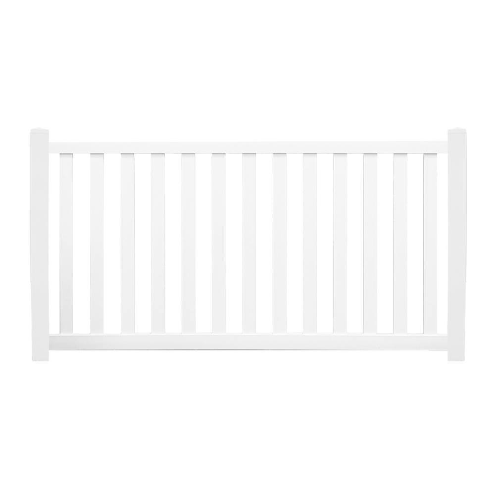 Weatherables 48 in. H x 124 ft. L Captiva White Vinyl Complete Vinyl ...