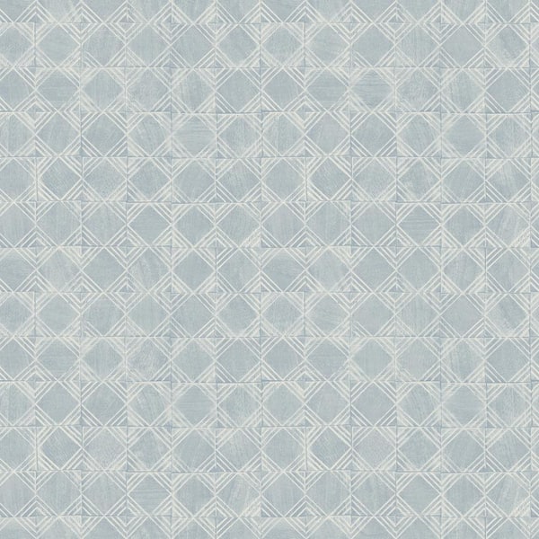 Chesapeake Button Block Geometric Blue Prepasted Non Woven Wallpaper Sample