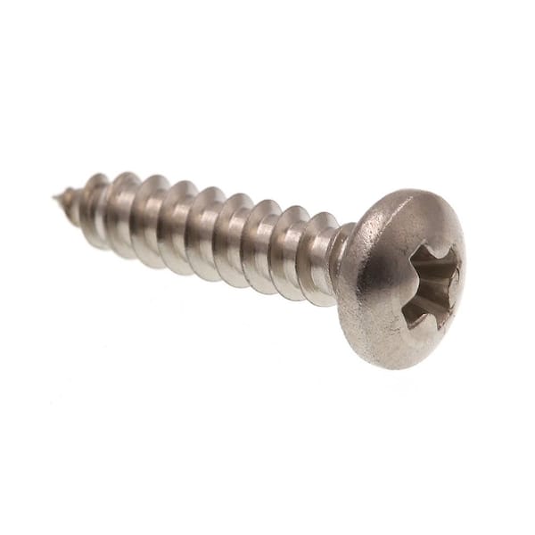 Prime-Line #4 x 1/2 in. Grade 18-8 Stainless Steel Self-Tapping Pan Head Phillips Drive Sheet Metal Screws (25-Pack)