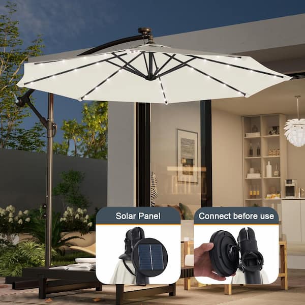 kayleigh offset solar led patio 10 cantilever umbrella Ft With Tilt  Grilling Spaces Find the perfect angle 10 ft. Steel Cantilever Offset