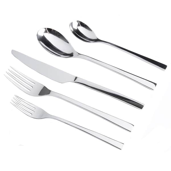 Gibson Sparland 20-Piece Silver Stainless Steela Flatware Set (Service ...