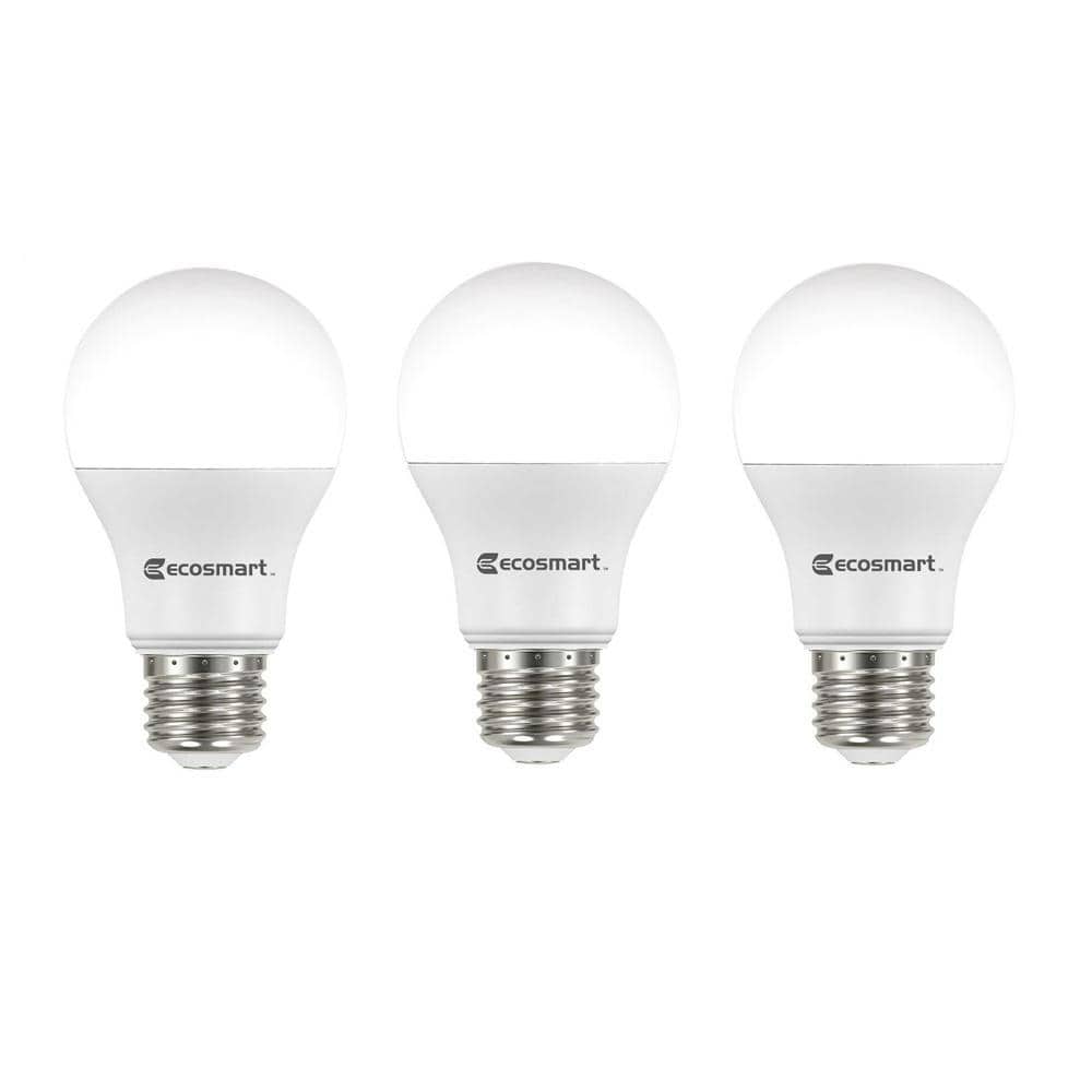 60-Watt Equivalent A19 Non-Dimmable LED Light Bulb Daylight (3-Pack)