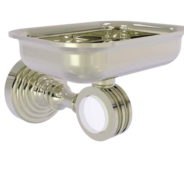 Allied Brass Pacific Grove Collection 3.3 in. Wall Mounted Soap Dish in Polished Nickel with Dotted Accents