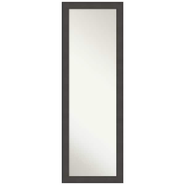 Amanti Art Blaine Light Pewter Narrow 17.5 in. x 51.5 in. Non-Beveled Modern Rectangle Framed Full Length on the Door Mirror