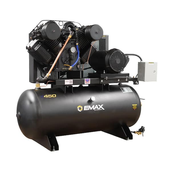 Industrial E450 Series 120 Gal. 175 psi 20 HP 82 CFM 3-Phase 460V 2-Stage Stationary Electric Air Compressor