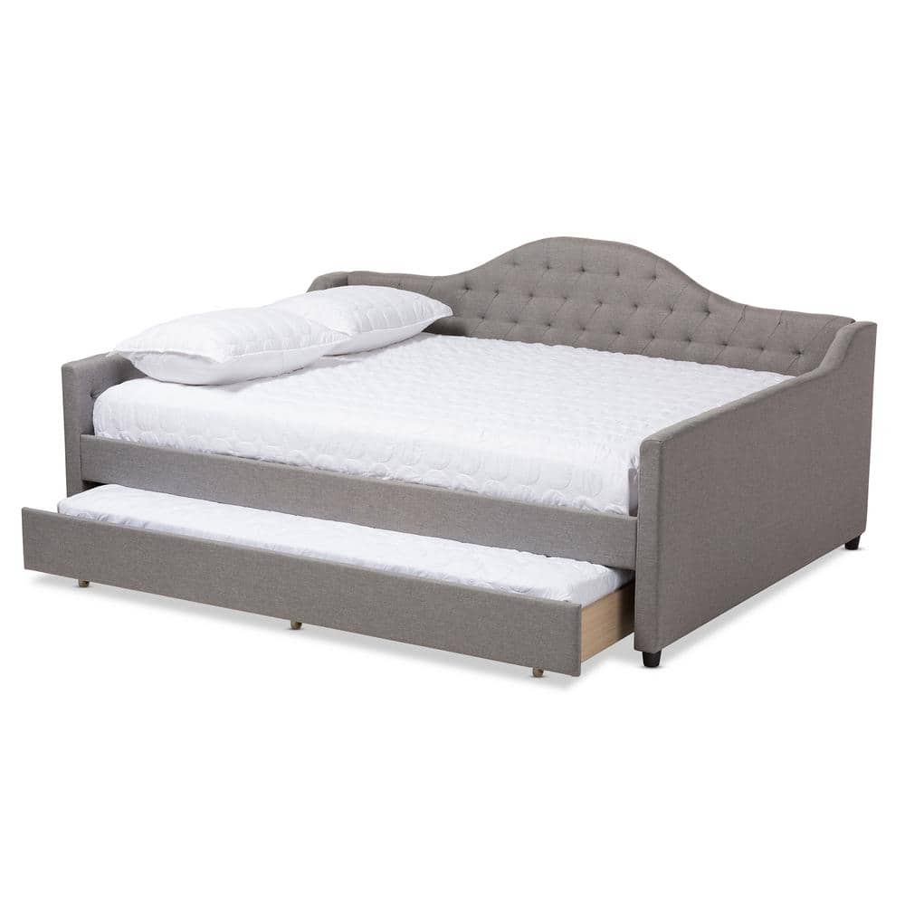 Baxton Studio Eliza Gray Trundle Daybed 147-8718-HD - The Home Depot