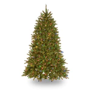 7.5 ft. Dunhill Fir Hinged Artificial Christmas Tree with 700 Low Voltage Dual (Soft White/ Multicolor) Color LED lights