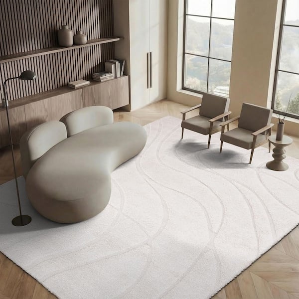 Florida 10 ft. x 13 ft. Creme Abstract Area Rug